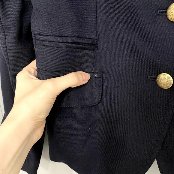 J. Crew Navy Original Schoolboy Wool Blend Preppy Classic Office Blazer 4 - Picture 3 of 9
